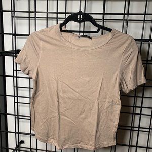 Zara Beige Short Sleeve Shirt